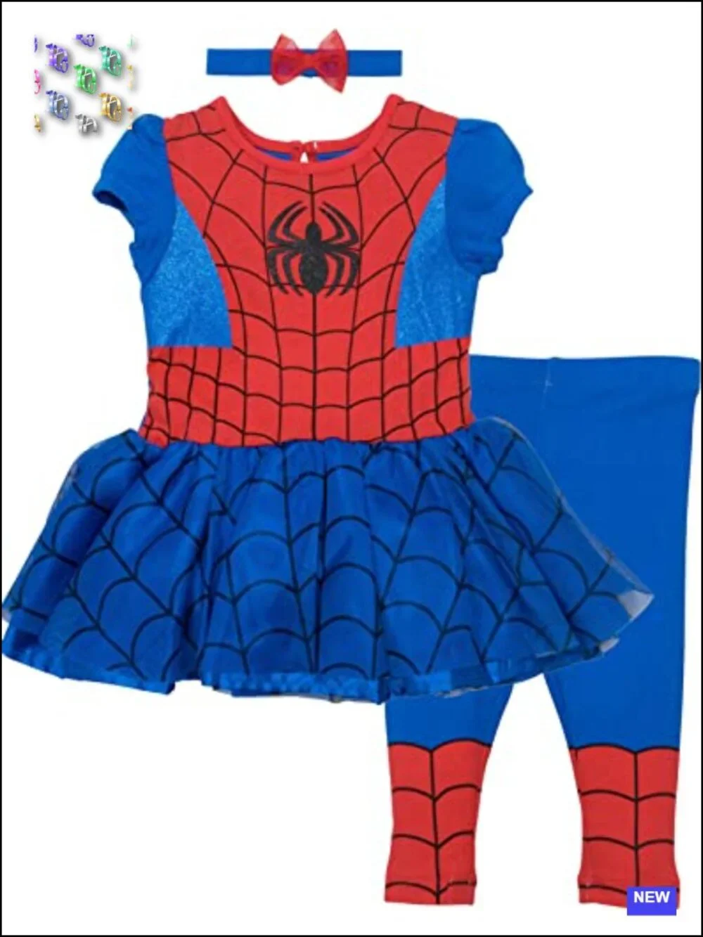 Marvel Spider-Man Girls Tutu Dress and Leggings Set Toddler Little Kid Costume